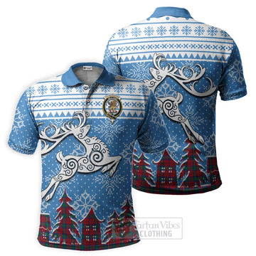 Fotheringham (Fotheringhame) Clan Christmas Polo Shirt Celtic Reindeer Style