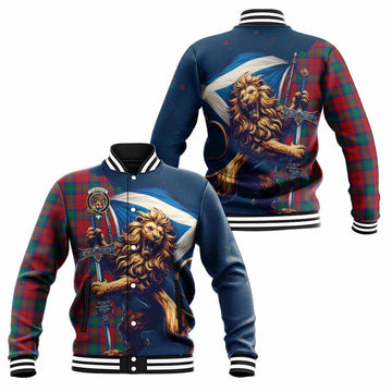 Fotheringham (Fotheringhame) Tartan Family Crest Baseball Jacket with Scottish Majestic Lion