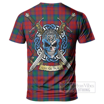 Fotheringham (Fotheringhame) Tartan T-Shirt with Family Crest Celtic Skull Style