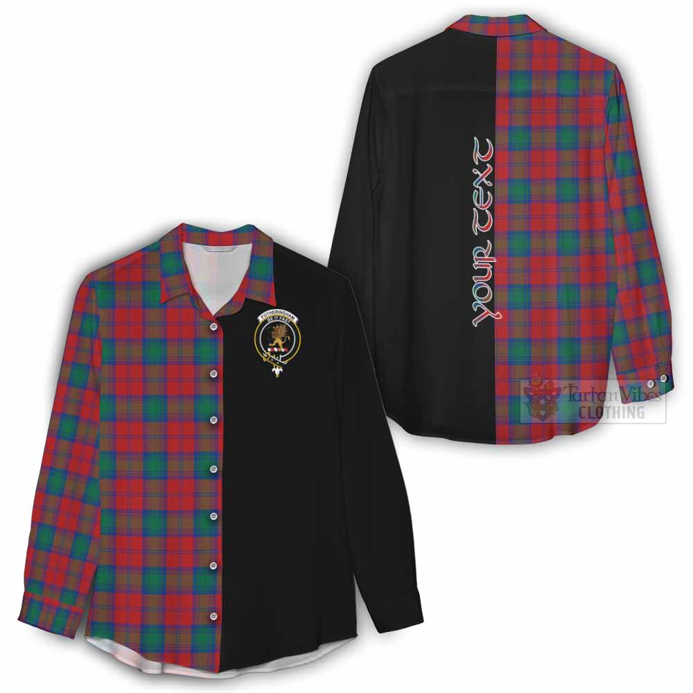 Tartan Vibes Clothing Fotheringham (Fotheringhame) Tartan Women's Casual Shirt with Family Crest and Half Of Me Style