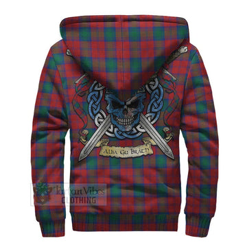 Fotheringham (Fotheringhame) Tartan Sherpa Hoodie with Family Crest Celtic Skull Style