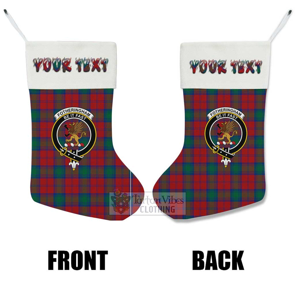 Tartan Vibes Clothing Fotheringham (Fotheringhame) Tartan Family Crest Christmas Stocking with Personalized Text