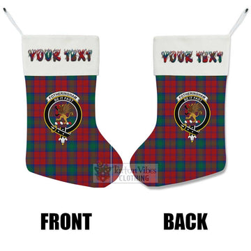 Fotheringham (Fotheringhame) Tartan Family Crest Christmas Stocking with Personalized Text