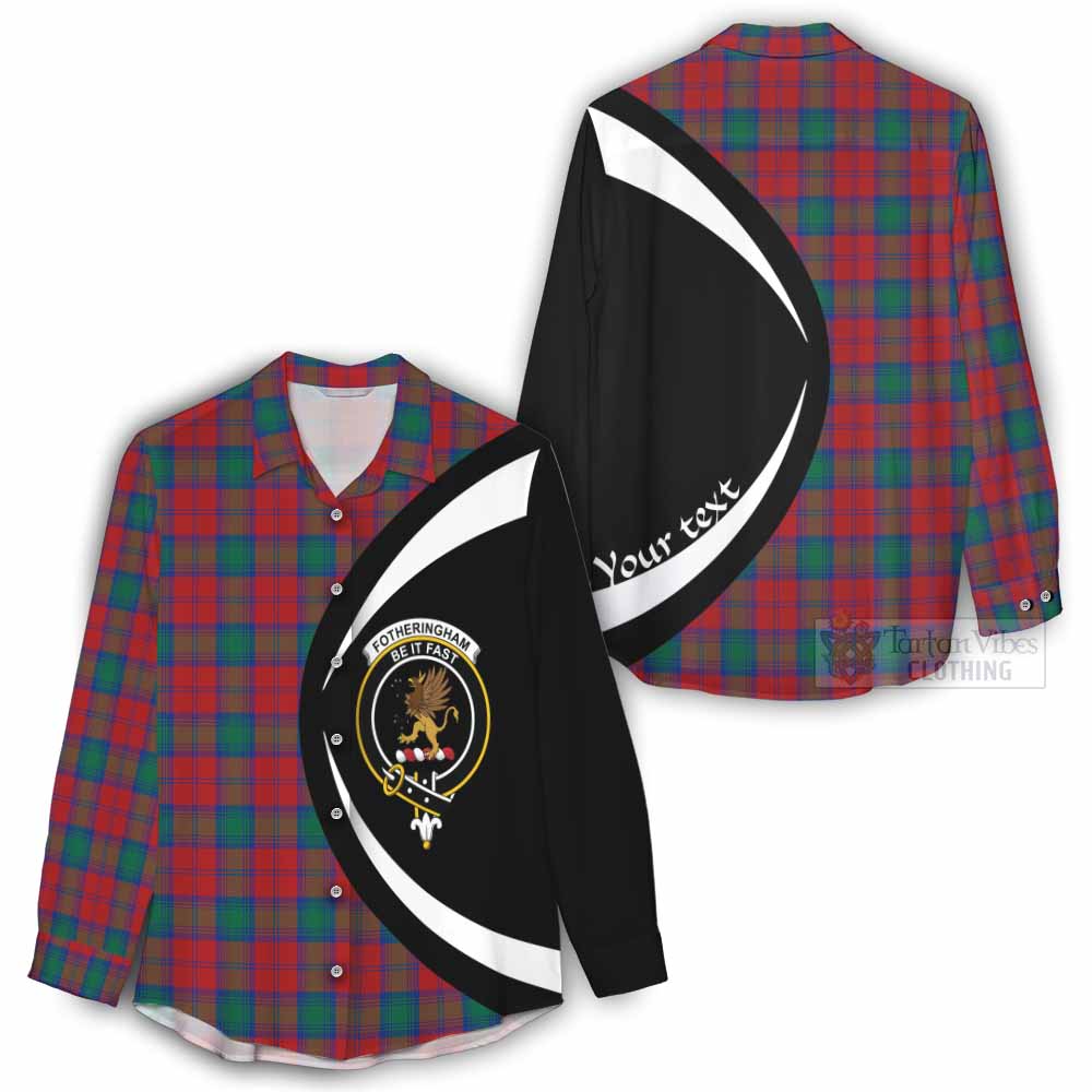 Tartan Vibes Clothing Fotheringham (Fotheringhame) Tartan Women's Casual Shirt with Family Crest Circle Style