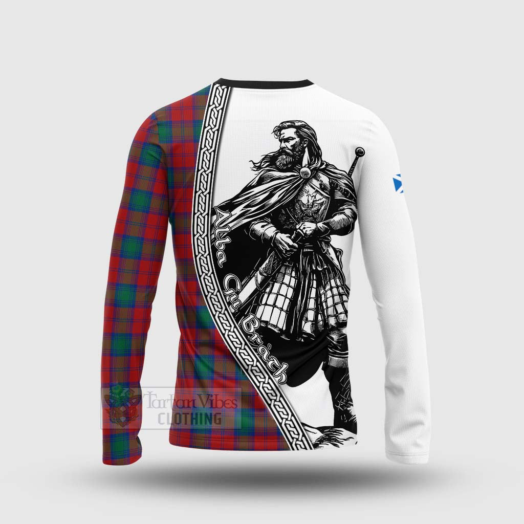 Tartan Vibes Clothing Fotheringham (Fotheringhame) Tartan Clan Crest Long Sleeve T-Shirt with Highlander Warrior Celtic Style