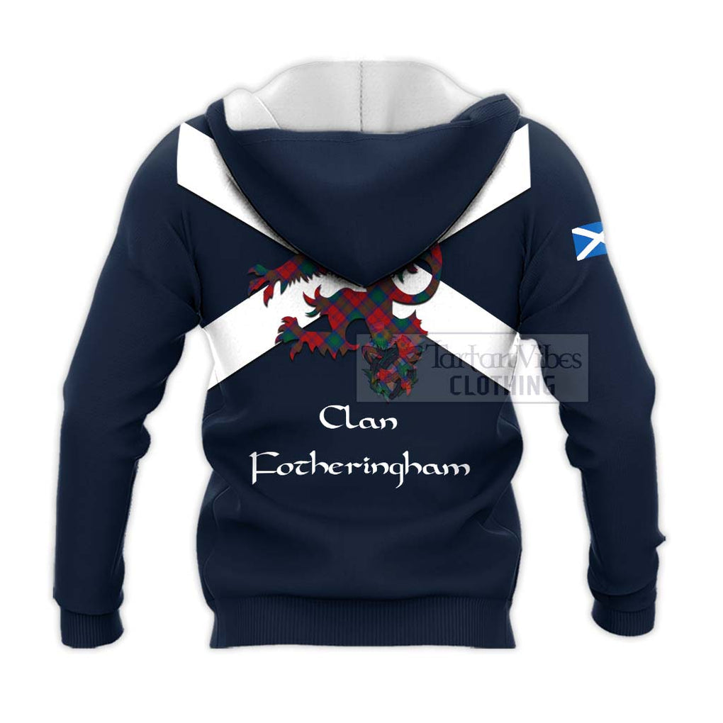 Tartan Vibes Clothing Fotheringham (Fotheringhame) Tartan Lion Rampant Knitted Hoodie – Proudly Display Your Heritage with Alba Gu Brath and Clan Name