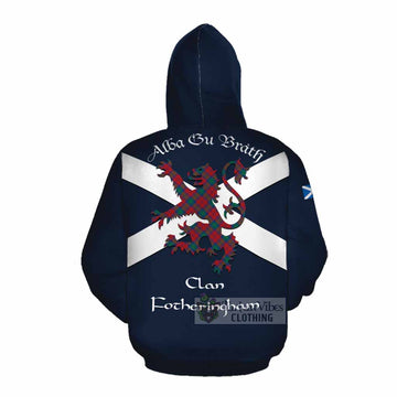 Fotheringham (Fotheringhame) Tartan Lion Rampant Cotton Hoodie Proudly Display Your Heritage with Alba Gu Brath and Clan Name