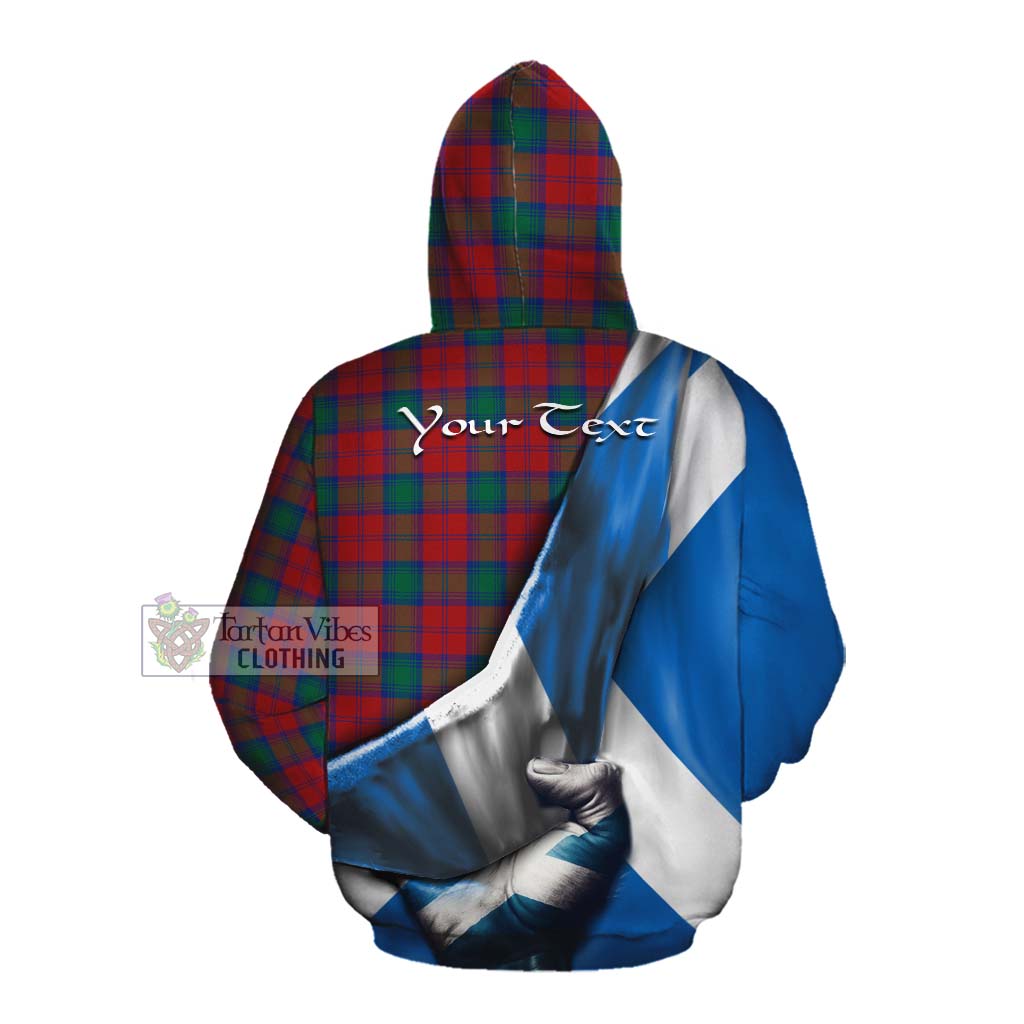 Tartan Vibes Clothing Fotheringham (Fotheringhame) Tartan Cotton Hoodie with Family Crest Scotland Patriotic Style