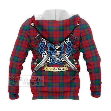 Fotheringham (Fotheringhame) Tartan Knitted Hoodie with Family Crest Celtic Skull Style