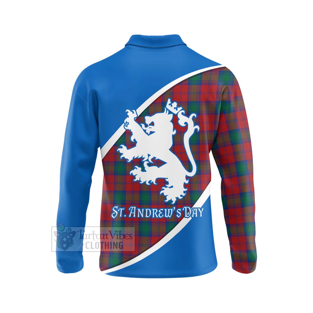 Tartan Vibes Clothing Fotheringham (Fotheringhame) Family Crest Tartan Long Sleeve Polo Shirt Celebrate Saint Andrew's Day in Style