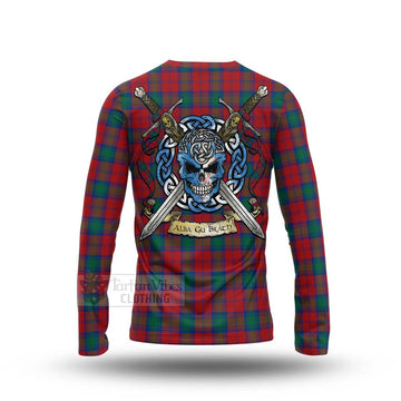 Fotheringham (Fotheringhame) Tartan Long Sleeve T-Shirt with Family Crest Celtic Skull Style