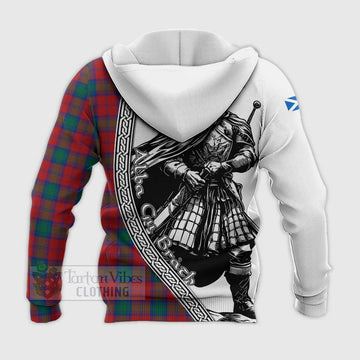 Fotheringham (Fotheringhame) Tartan Clan Crest Knitted Hoodie with Highlander Warrior Celtic Style