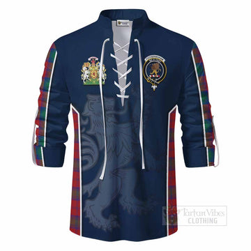 Fotheringham (Fotheringhame) Tartan Ghillie Kilt Shirt with Family Crest and Lion Rampant Vibes Sport Style