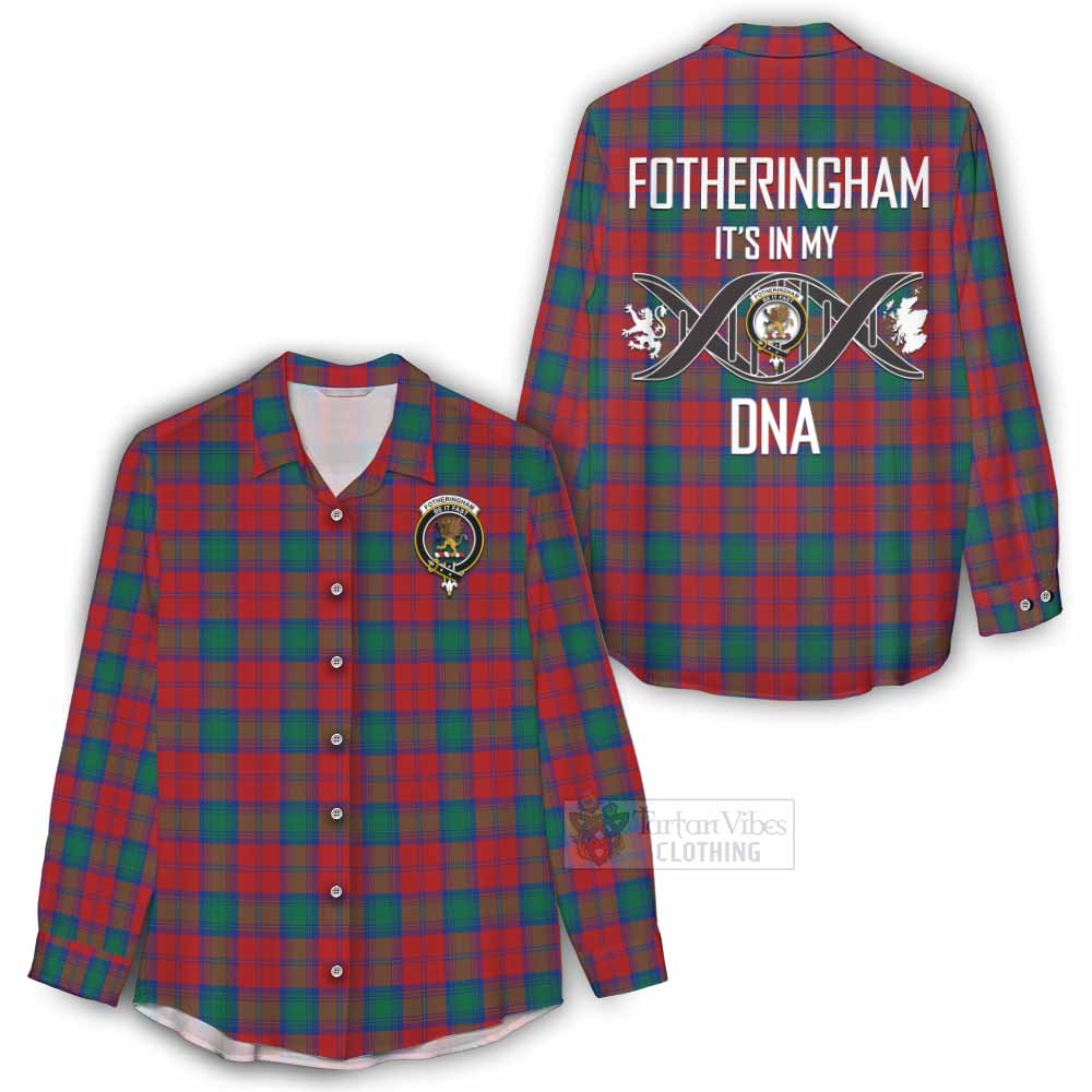 Tartan Vibes Clothing Fotheringham (Fotheringhame) Tartan Women's Casual Shirt with Family Crest DNA In Me Style