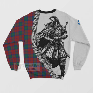 Fotheringham (Fotheringhame) Tartan Clan Crest Sweatshirt with Highlander Warrior Celtic Style