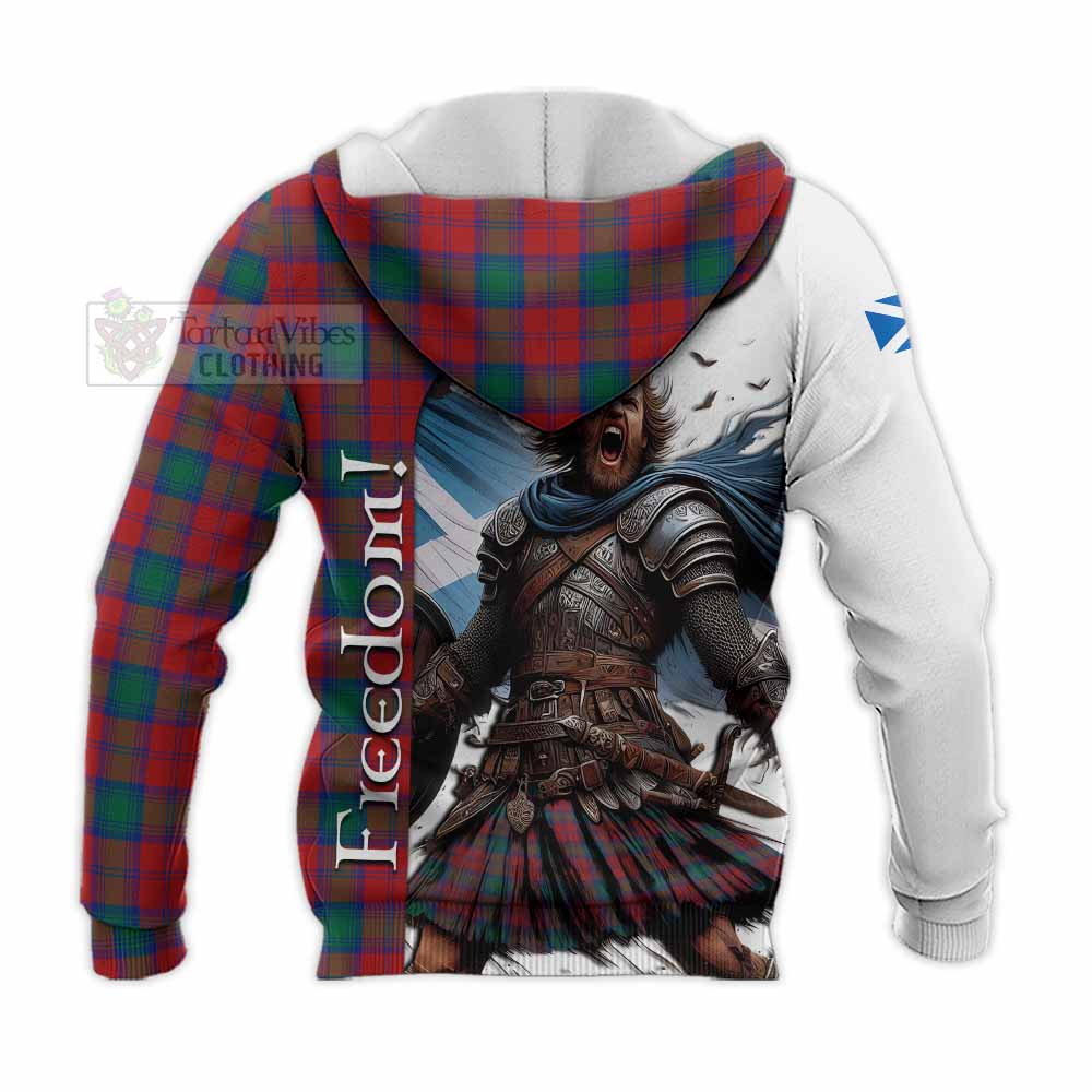 Tartan Vibes Clothing Fotheringham (Fotheringhame) Crest Tartan Knitted Hoodie Inspired by the Freedom of Scottish Warrior