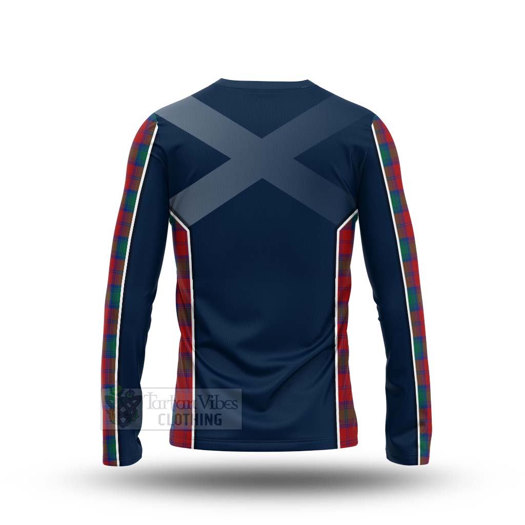 Tartan Vibes Clothing Fotheringham (Fotheringhame) Tartan Long Sleeve T-Shirt with Family Crest and Scottish Thistle Vibes Sport Style