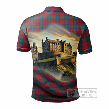 Fotheringham (Fotheringhame) Tartan Family Crest Polo Shirt with Scottish Ancient Castle Style - Tartan Vibes Clothing