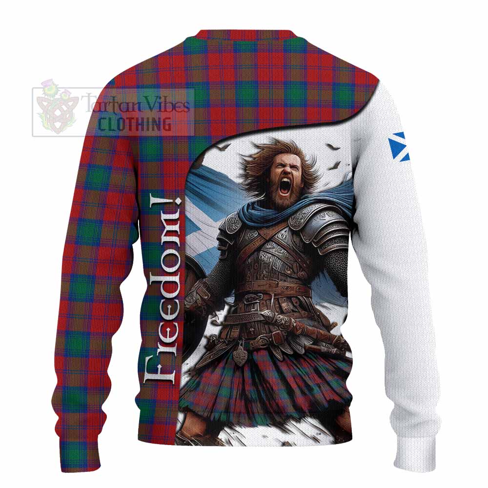 Tartan Vibes Clothing Fotheringham (Fotheringhame) Crest Tartan Knitted Sweater Inspired by the Freedom of Scottish Warrior