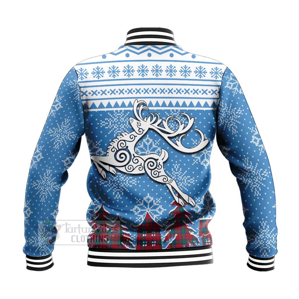 Tartan Vibes Clothing Fotheringham (Fotheringhame) Clan Christmas Baseball Jacket Celtic Reindeer Style