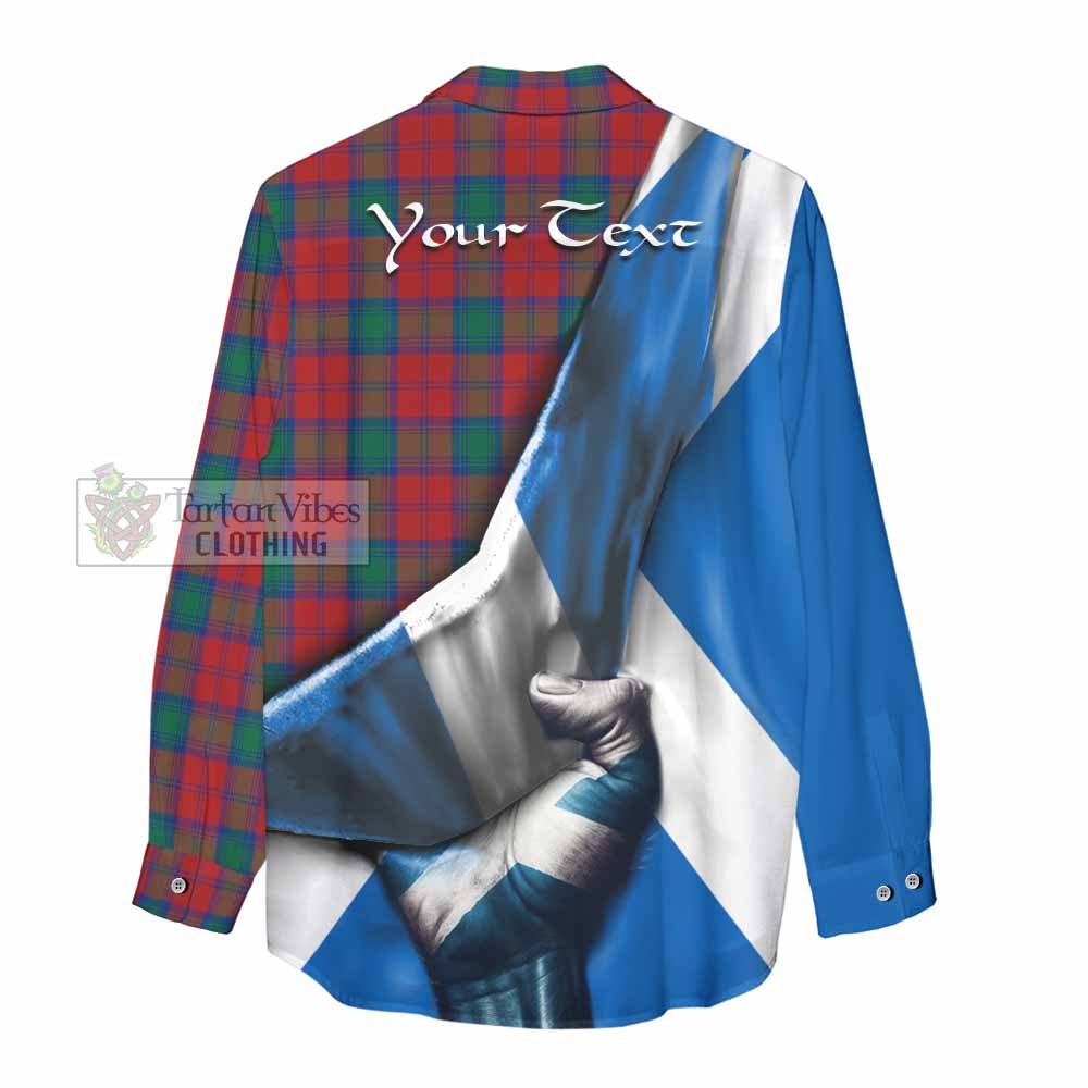 Tartan Vibes Clothing Fotheringham (Fotheringhame) Tartan Women's Casual Shirt with Family Crest Scotland Patriotic Style