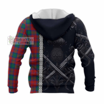 Fotheringham (Fotheringhame) Tartan Knitted Hoodie with Family Crest Cross Sword Thistle Celtic Vibes