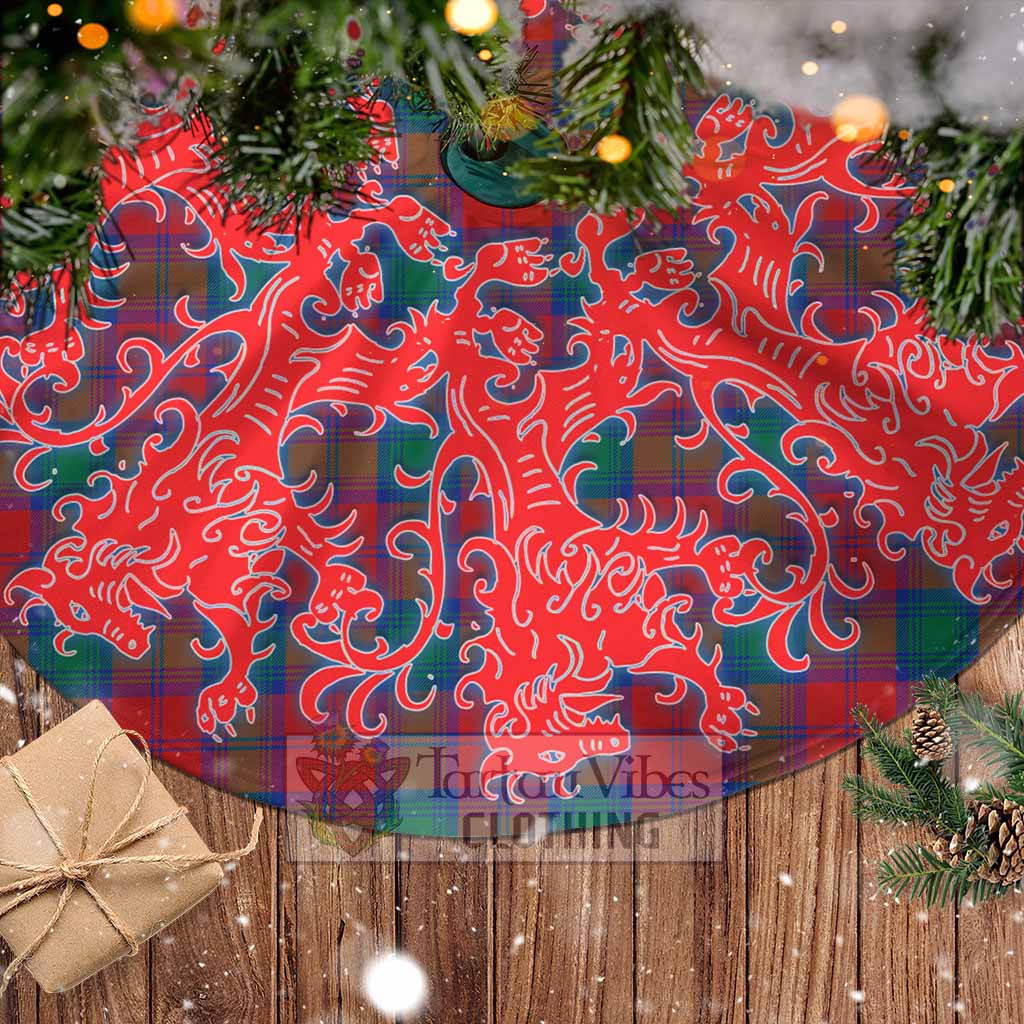 Tartan Vibes Clothing Fotheringham (Fotheringhame) Tartan Christmas Tree Skirt Lion Rampant Style