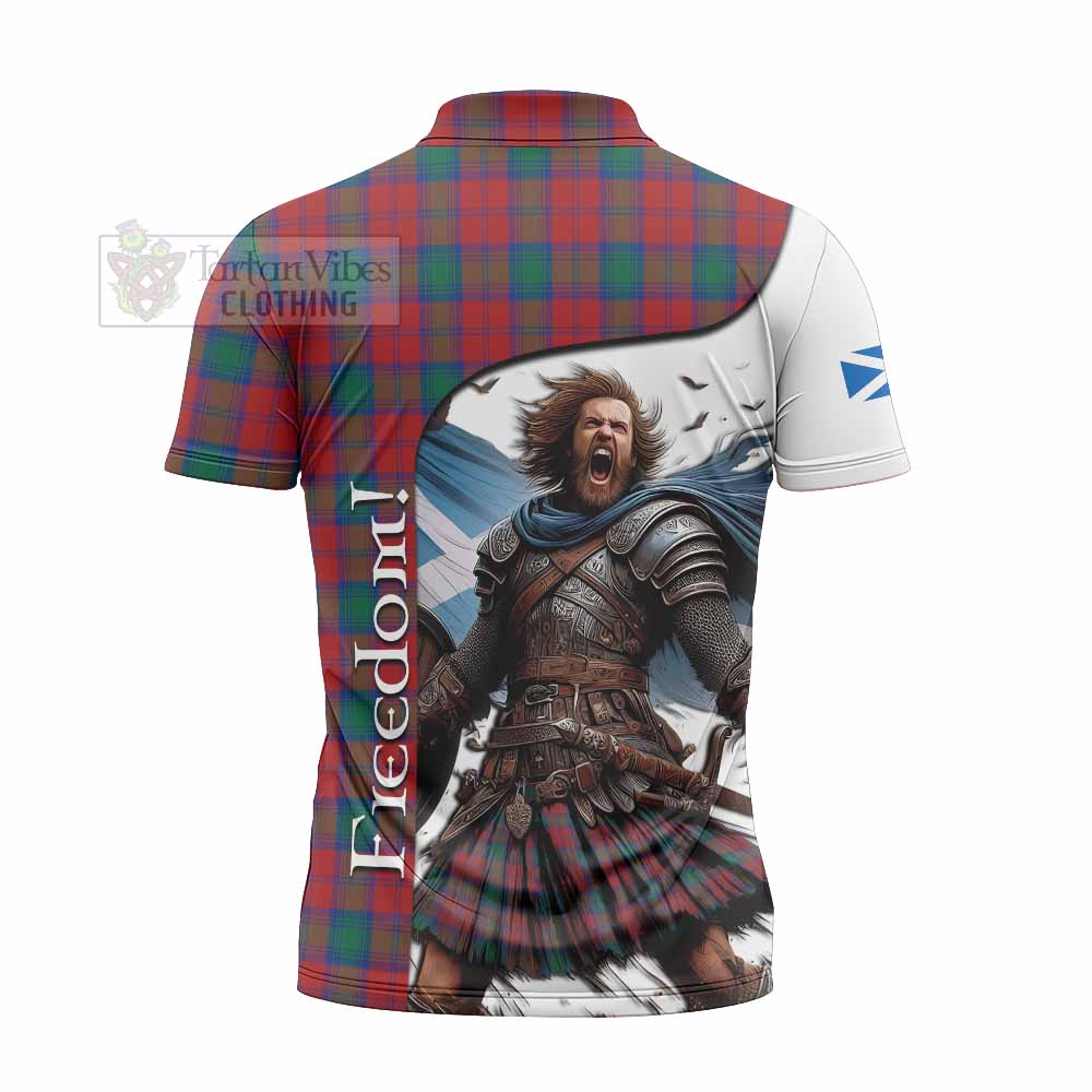 Tartan Vibes Clothing Fotheringham (Fotheringhame) Crest Tartan Zipper Polo Shirt Inspired by the Freedom of Scottish Warrior