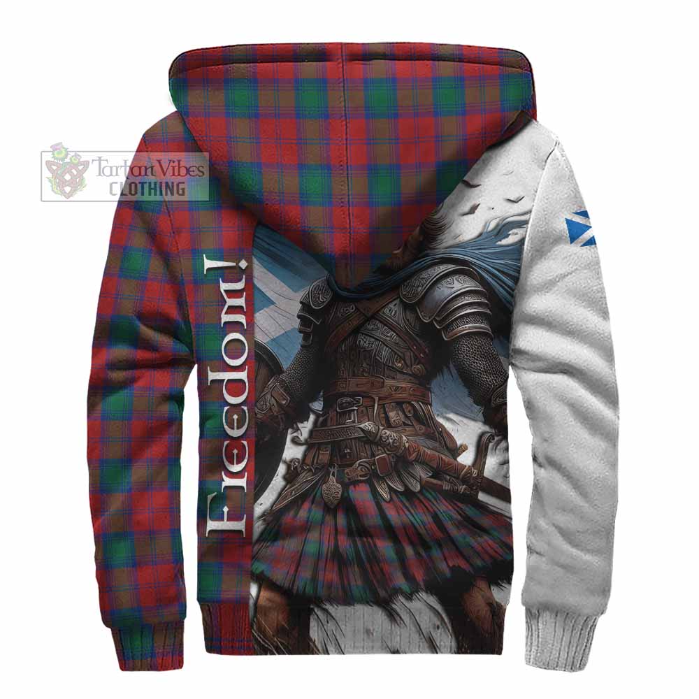 Tartan Vibes Clothing Fotheringham (Fotheringhame) Crest Tartan Sherpa Hoodie Inspired by the Freedom of Scottish Warrior