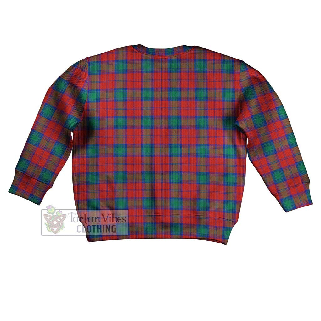 Tartan Vibes Clothing Fotheringham (Fotheringhame) Tartan Kid Ugly Sweater with Family Crest