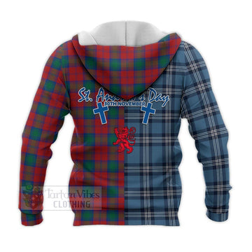 Fotheringham (Fotheringhame) Tartan Knitted Hoodie Happy St. Andrew's Day Half Tartan Style