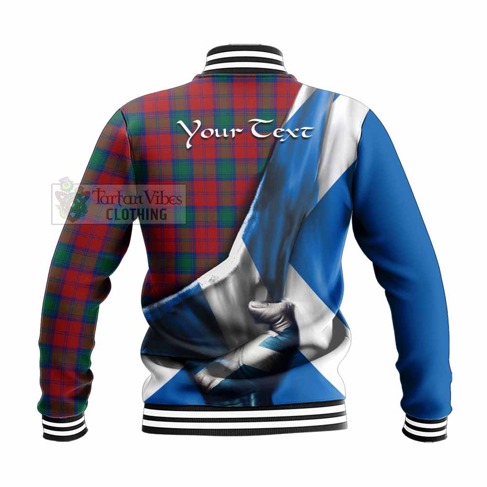 Tartan Vibes Clothing Fotheringham (Fotheringhame) Tartan Baseball Jacket with Family Crest Scotland Patriotic Style