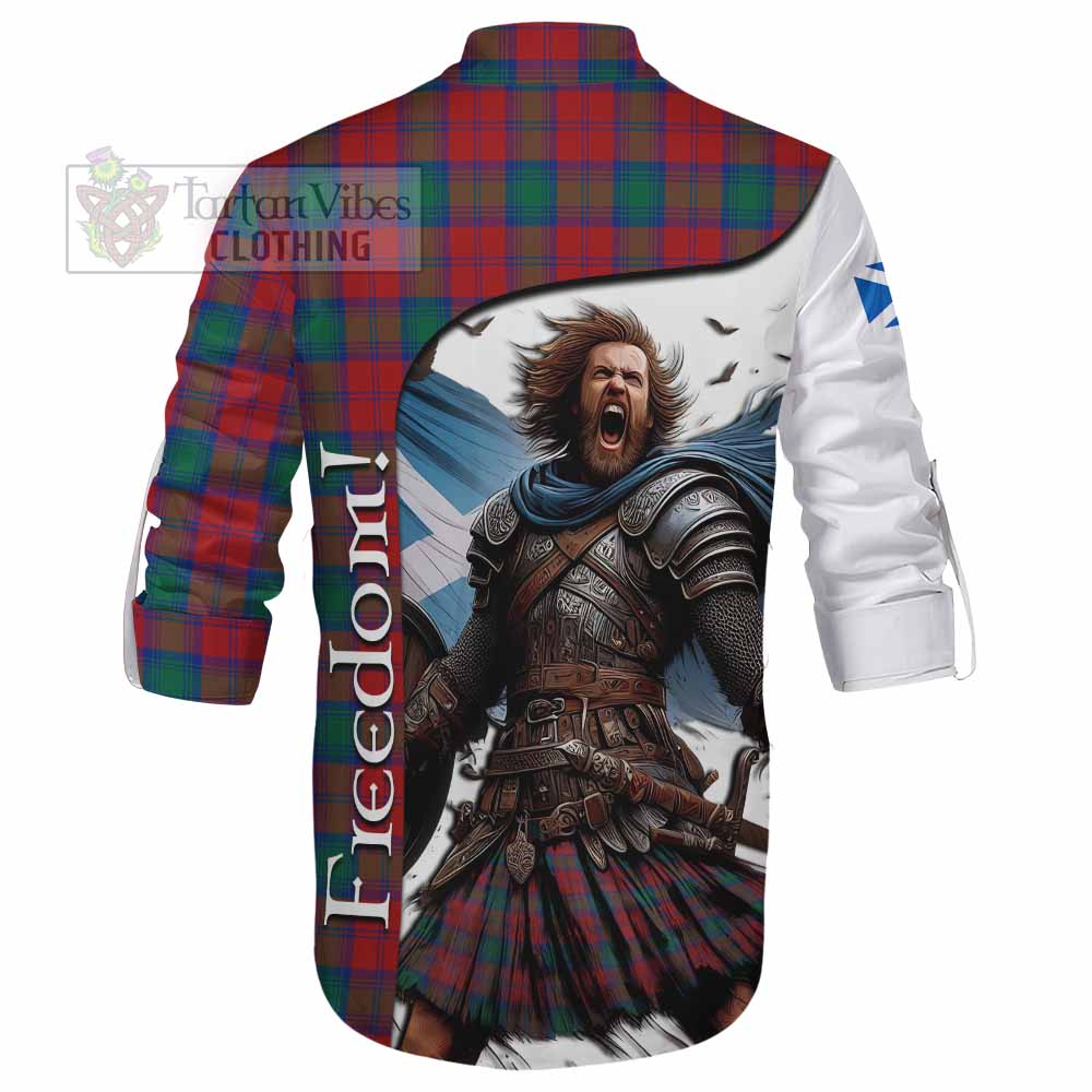 Tartan Vibes Clothing Fotheringham (Fotheringhame) Crest Tartan Ghillie Kilt Shirt Inspired by the Freedom of Scottish Warrior