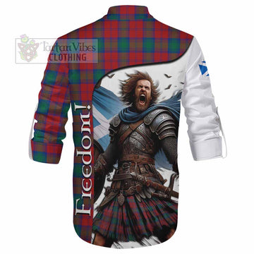 Fotheringham (Fotheringhame) Crest Tartan Ghillie Kilt Shirt Inspired by the Freedom of Scottish Warrior