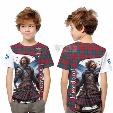 Fotheringham (Fotheringhame) Crest Tartan Kid T-Shirt Inspired by the Freedom of Scottish Warrior