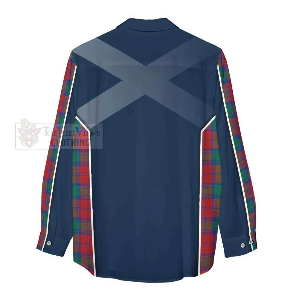 Tartan Vibes Clothing Fotheringham (Fotheringhame) Tartan Women's Casual Shirt with Family Crest and Lion Rampant Vibes Sport Style