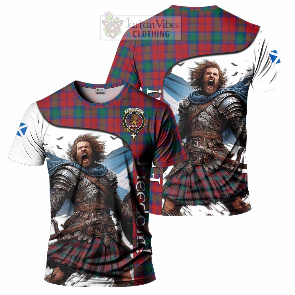 Fotheringham (Fotheringhame) Crest Tartan T-Shirt Inspired by the Freedom of Scottish Warrior