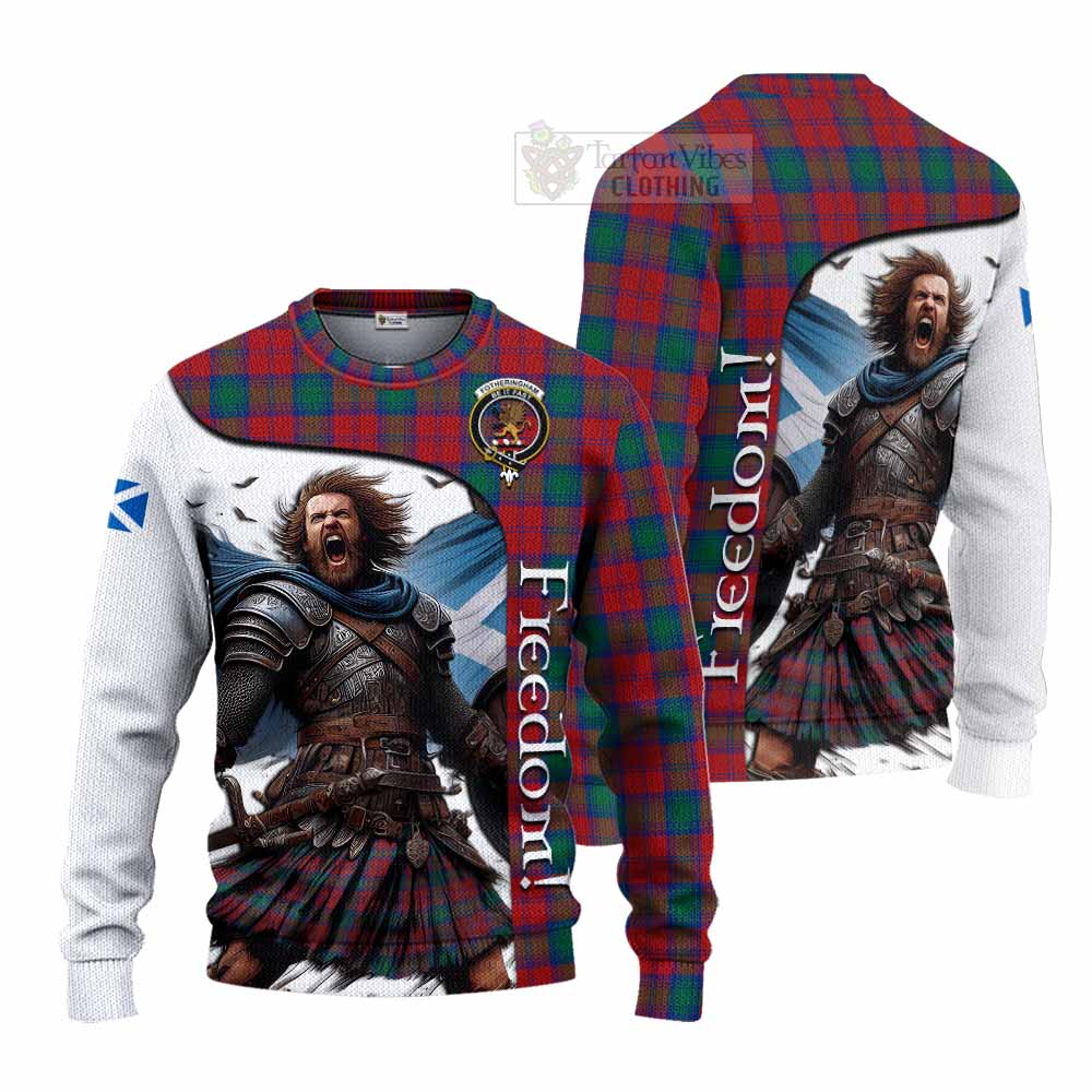 Tartan Vibes Clothing Fotheringham (Fotheringhame) Crest Tartan Knitted Sweater Inspired by the Freedom of Scottish Warrior