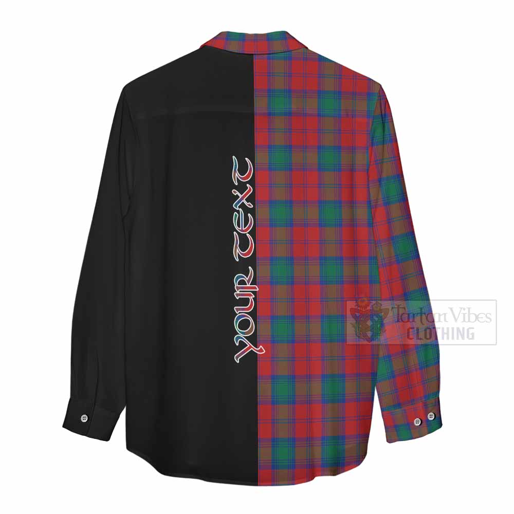 Tartan Vibes Clothing Fotheringham (Fotheringhame) Tartan Women's Casual Shirt with Family Crest and Half Of Me Style