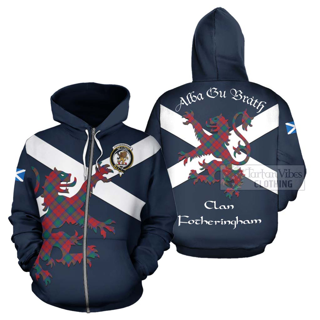 Tartan Vibes Clothing Fotheringham (Fotheringhame) Tartan Lion Rampant Hoodie – Proudly Display Your Heritage with Alba Gu Brath and Clan Name