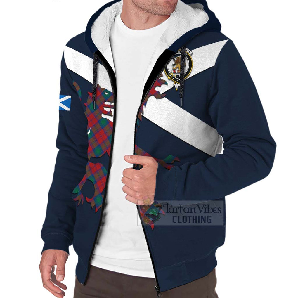 Tartan Vibes Clothing Fotheringham (Fotheringhame) Tartan Lion Rampant Sherpa Hoodie – Proudly Display Your Heritage with Alba Gu Brath and Clan Name