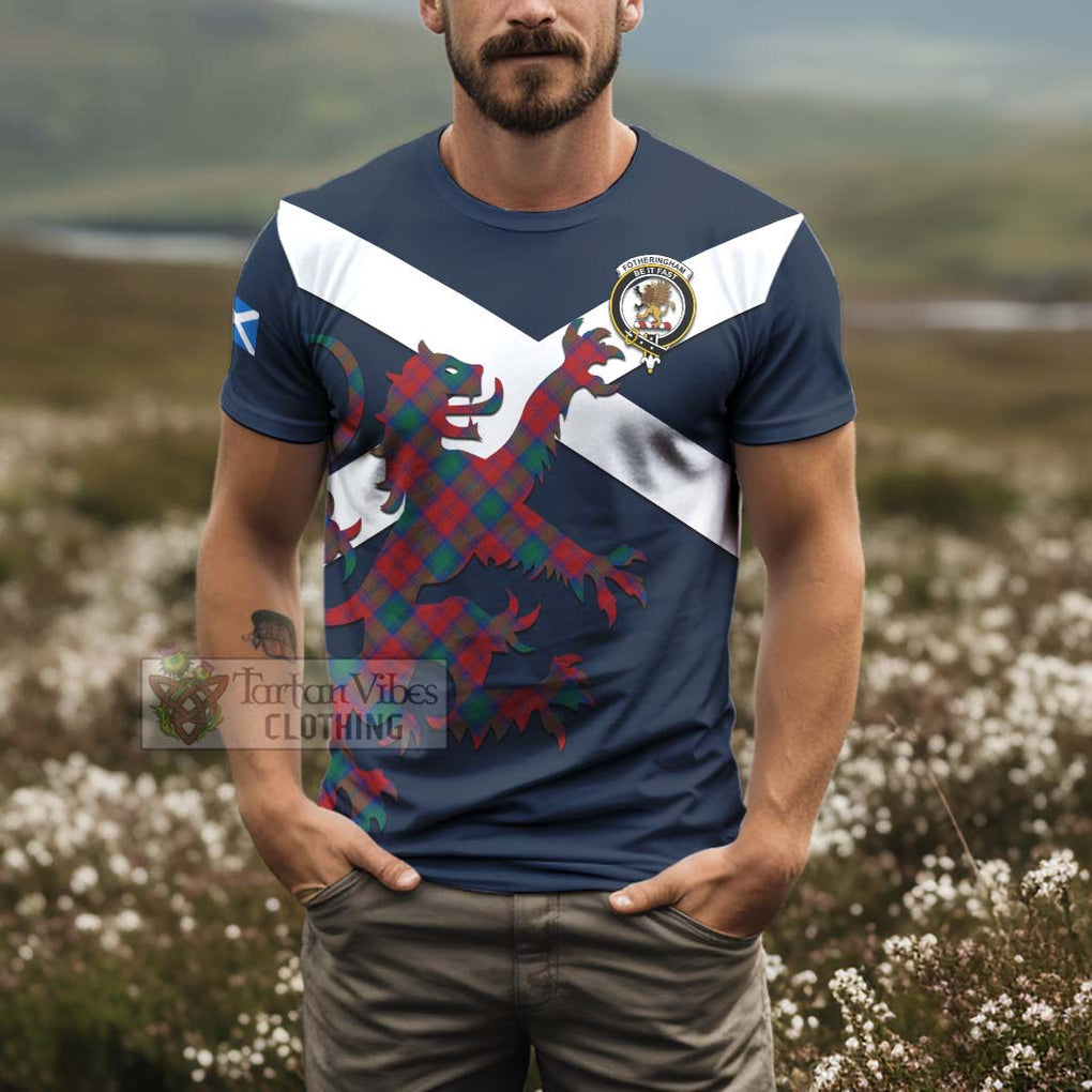 Tartan Vibes Clothing Fotheringham (Fotheringhame) Tartan Lion Rampant T-Shirt – Proudly Display Your Heritage with Alba Gu Brath and Clan Name