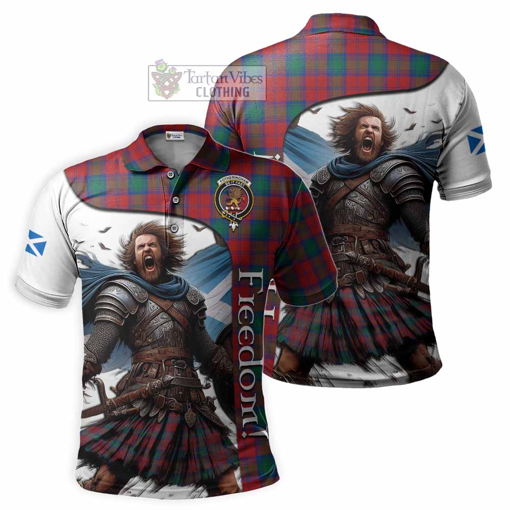 Tartan Vibes Clothing Fotheringham (Fotheringhame) Crest Tartan Polo Shirt Inspired by the Freedom of Scottish Warrior