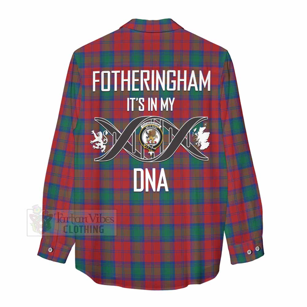 Tartan Vibes Clothing Fotheringham (Fotheringhame) Tartan Women's Casual Shirt with Family Crest DNA In Me Style