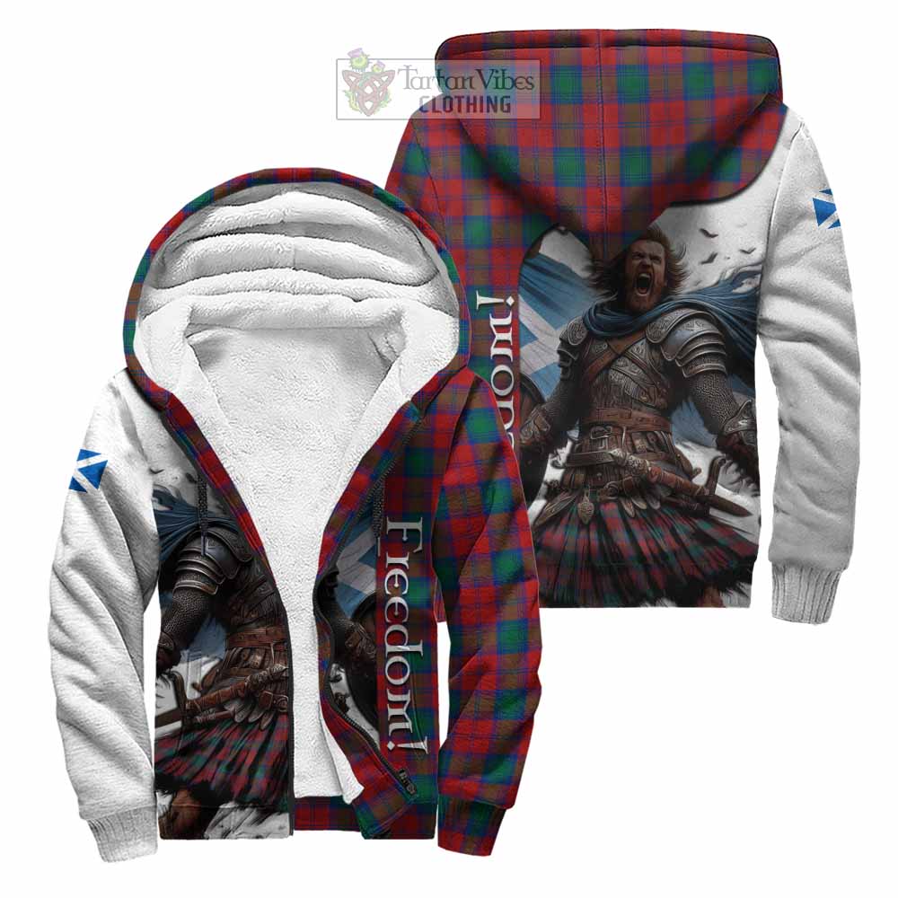 Tartan Vibes Clothing Fotheringham (Fotheringhame) Crest Tartan Sherpa Hoodie Inspired by the Freedom of Scottish Warrior