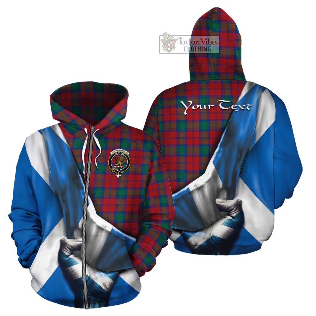 Tartan Vibes Clothing Fotheringham (Fotheringhame) Tartan Cotton Hoodie with Family Crest Scotland Patriotic Style