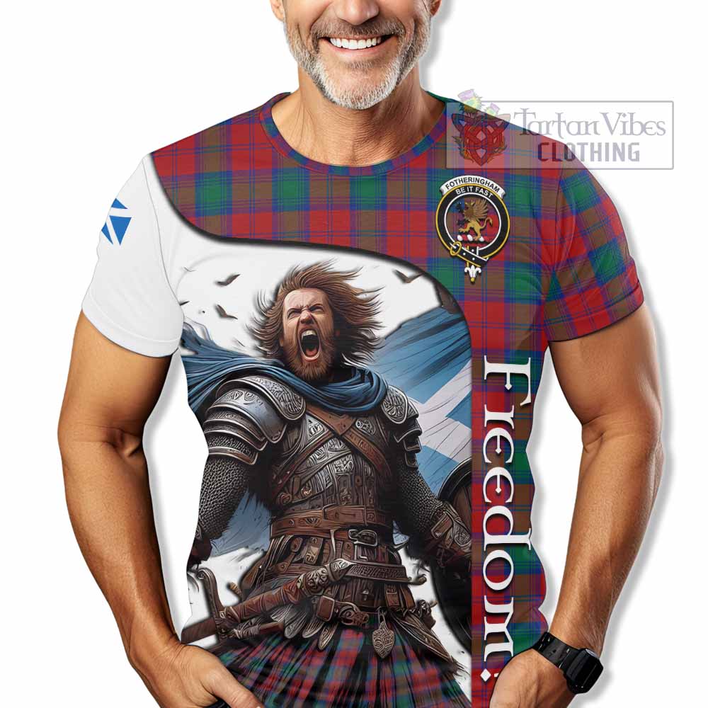 Fotheringham (Fotheringhame) Crest Tartan T-Shirt Inspired by the Freedom of Scottish Warrior