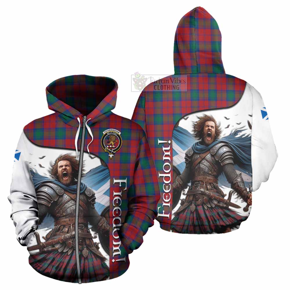 Tartan Vibes Clothing Fotheringham (Fotheringhame) Crest Tartan Hoodie Inspired by the Freedom of Scottish Warrior