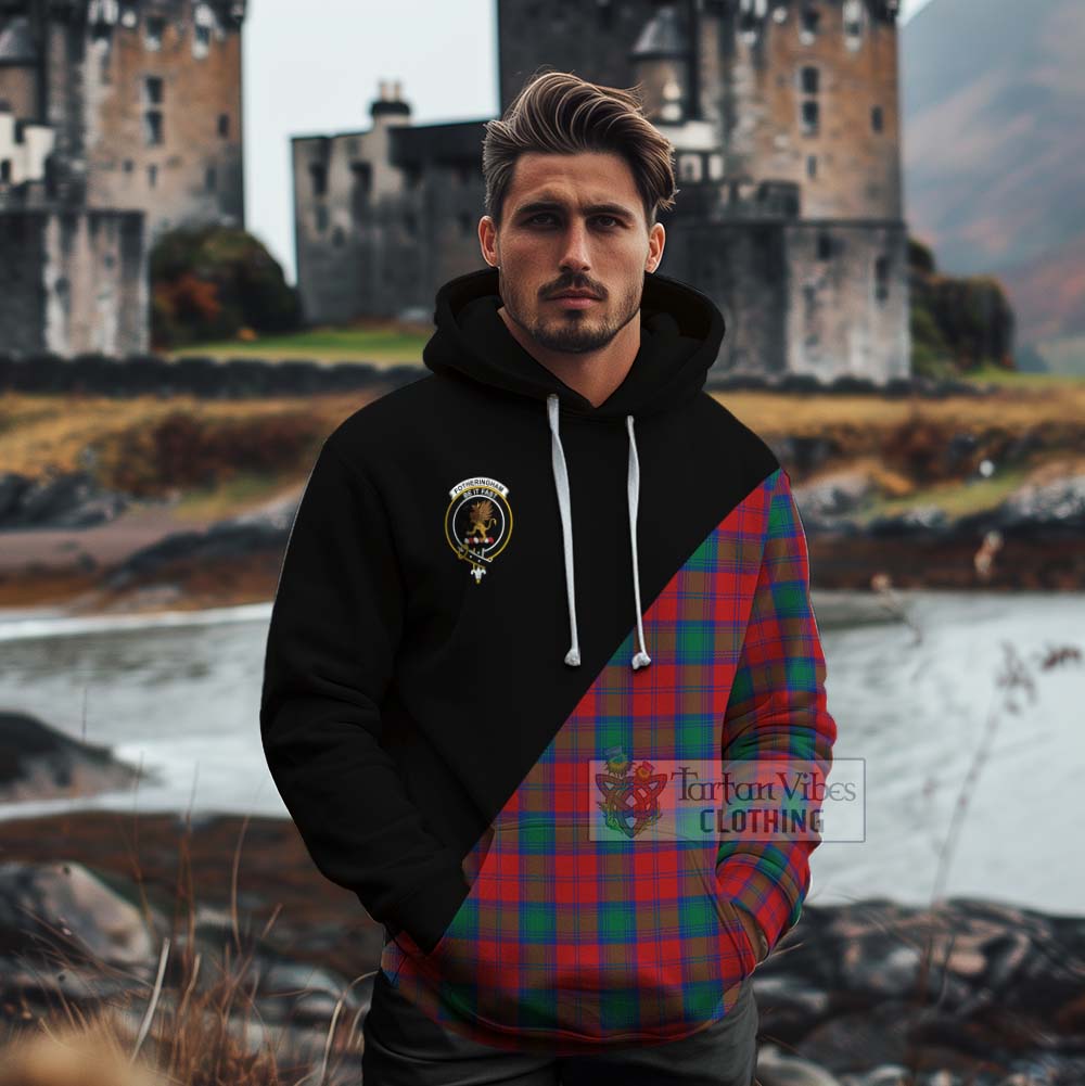 Tartan Vibes Clothing Fotheringham (Fotheringhame) Tartan Cotton Hoodie with Family Crest and Military Logo Style