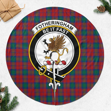 Fotheringham (Fotheringhame) Tartan Christmas Tree Skirt with Family Crest